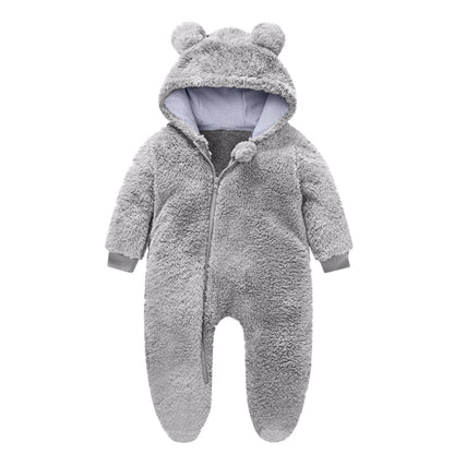 Kinder Fleece Overall Bärenohren Kuschelwarm