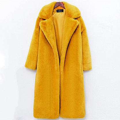 Luxus Damen Mantel Teddy Stil Langhaar Wintersaison