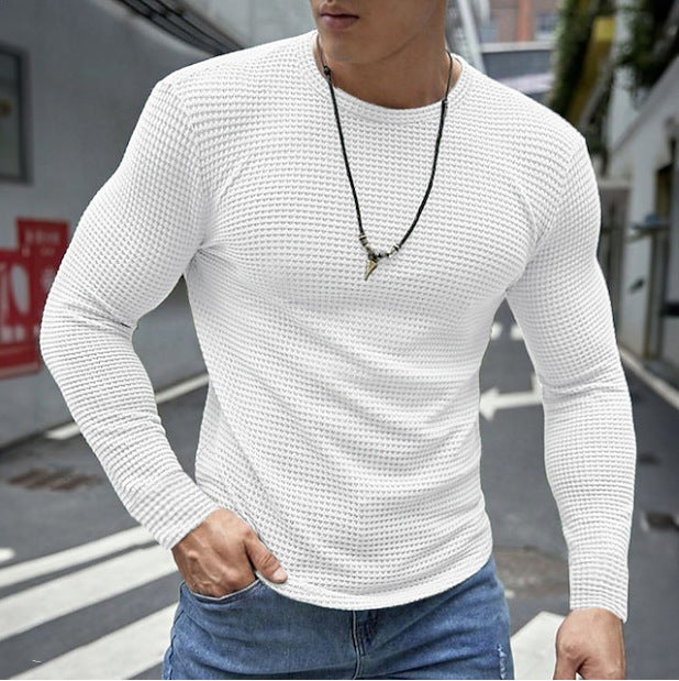 Herren Langarmshirt Strukturiert Modern Style