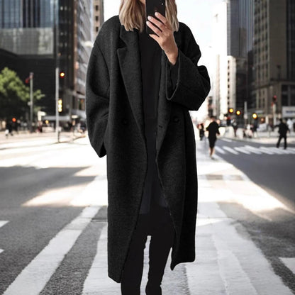 Weiter Damen Oversized Wollmantel Elegantes Design