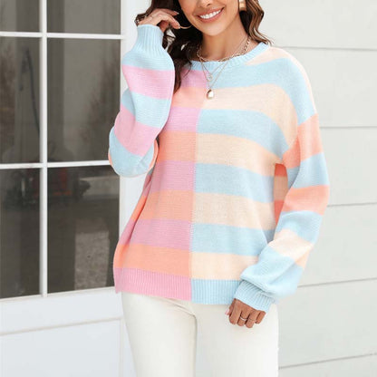 Farbiger Strickpullover Modern Gestreift