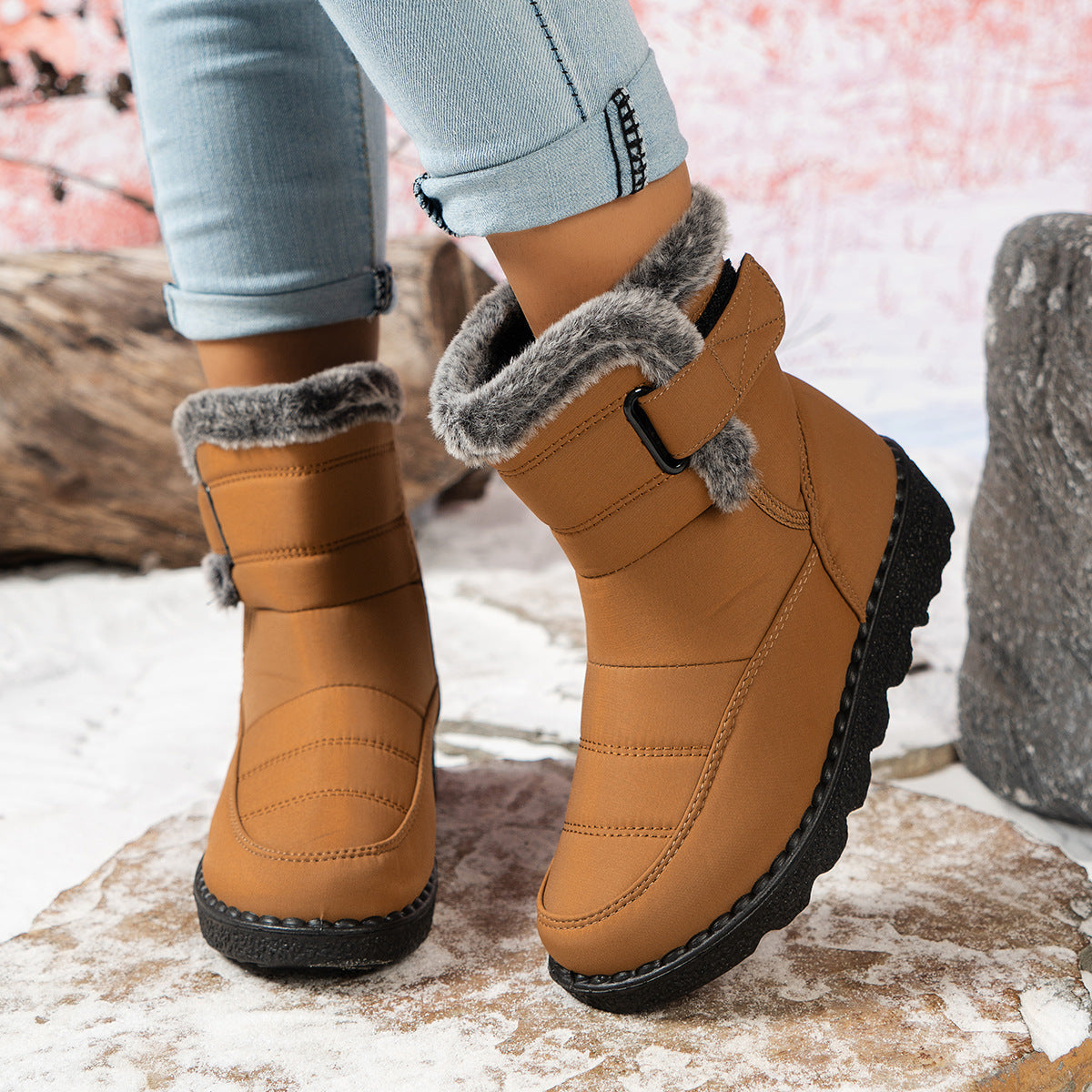 Damen Winterstiefel Warm Fleece Rutschfest