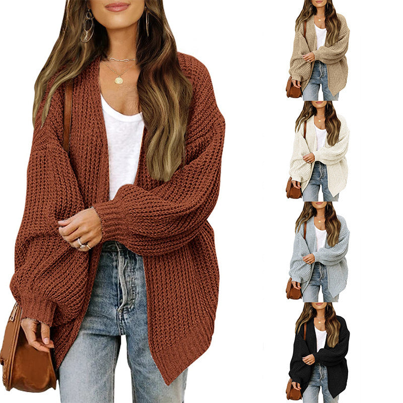 Damen Strickjacke Bequem Oversized Style - IdealeKleiden