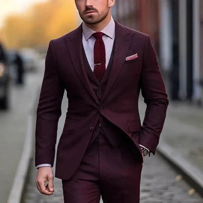 Herren-Anzug 3-teilig Elegant Slim-Fit