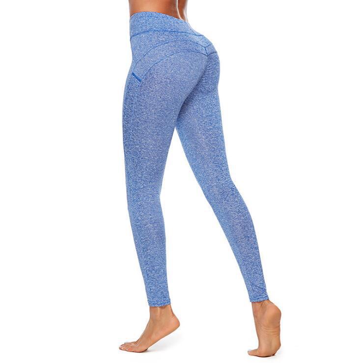 Damen Sportleggings Hoher Bund Mit Seitentaschen
