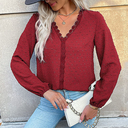 Damenbluse Romantisch Spitze Elegant