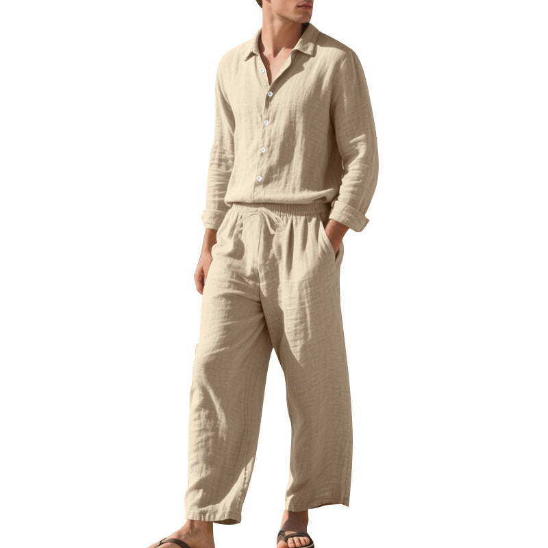 Herren Leinenanzug Bequem Elegant Slim Fit