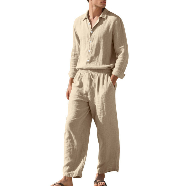 Herren Leinenanzug Bequem Elegant Slim Fit