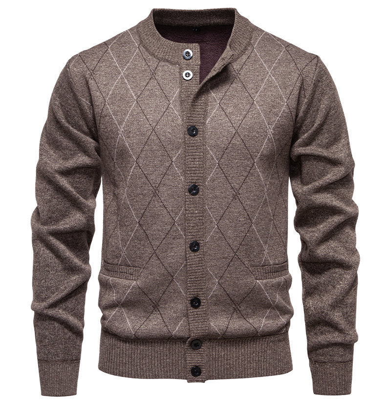 Herren Strickjacke Modern Diamantmuster Elegant