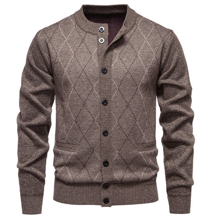 Herren Strickjacke Modern Diamantmuster Elegant