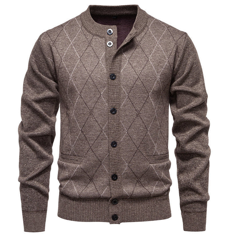 Herren Strickjacke Modern Diamantmuster Elegant