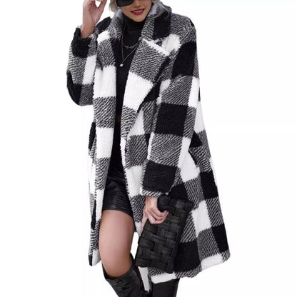 Langer Oversized Mantel Sherpa Fleece Karo
