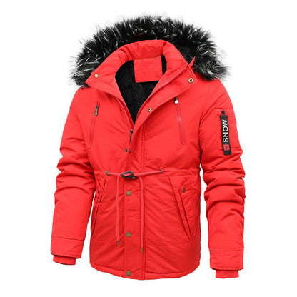 Herren Outdoorjacke Isoliert Wasserdicht Mit Abnehmbarer Kapuze
