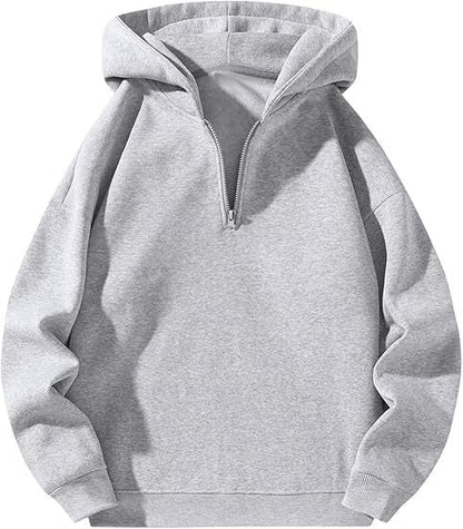 Herren Sportpullover Kapuze Halbzipper