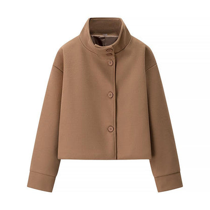 Damen Kurzjacke Elegant Stehkragen Modern