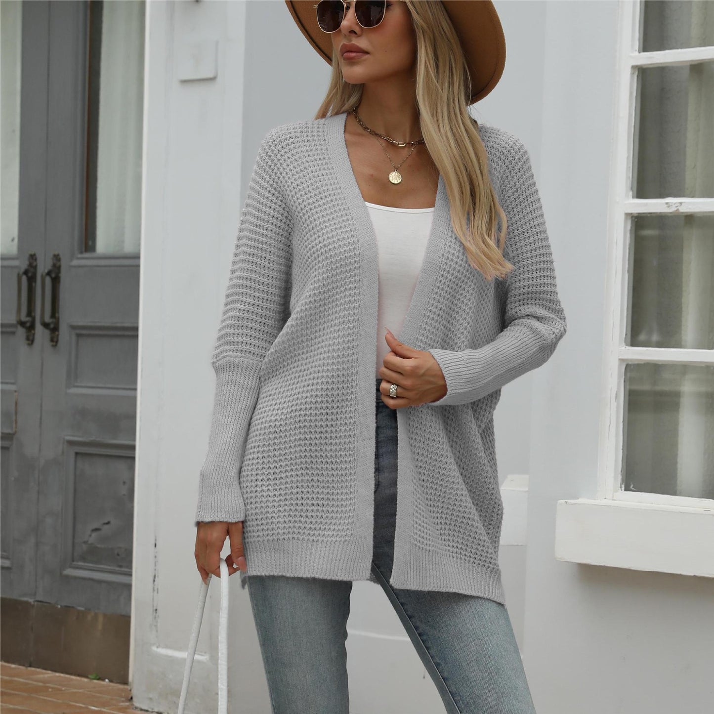 Damen Strickjacke Lässig Oversized Style
