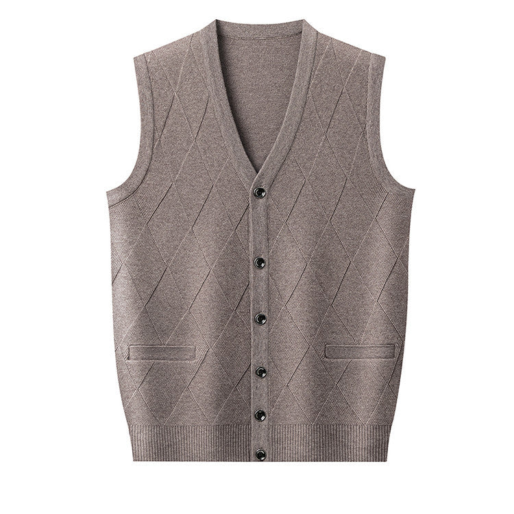 Herren Strickweste Klassisch Rautenmuster Elegante Optik - IdealeKleiden
