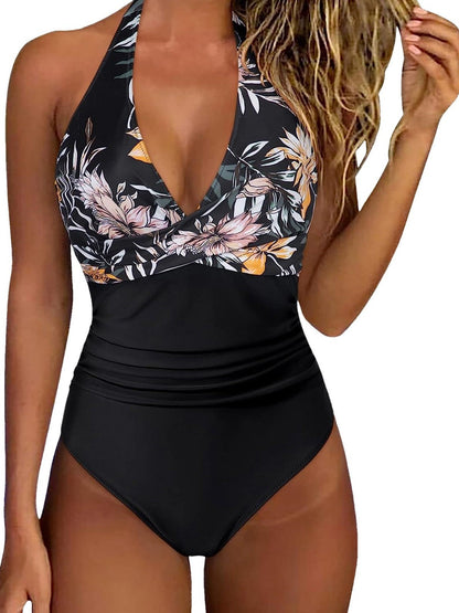 Sommer Badeanzug Damen Blumenmuster