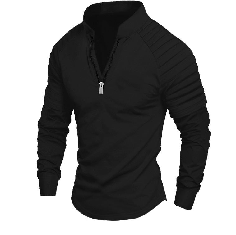 Herren Langarmshirt Sportlich Funktional Reißverschluss
