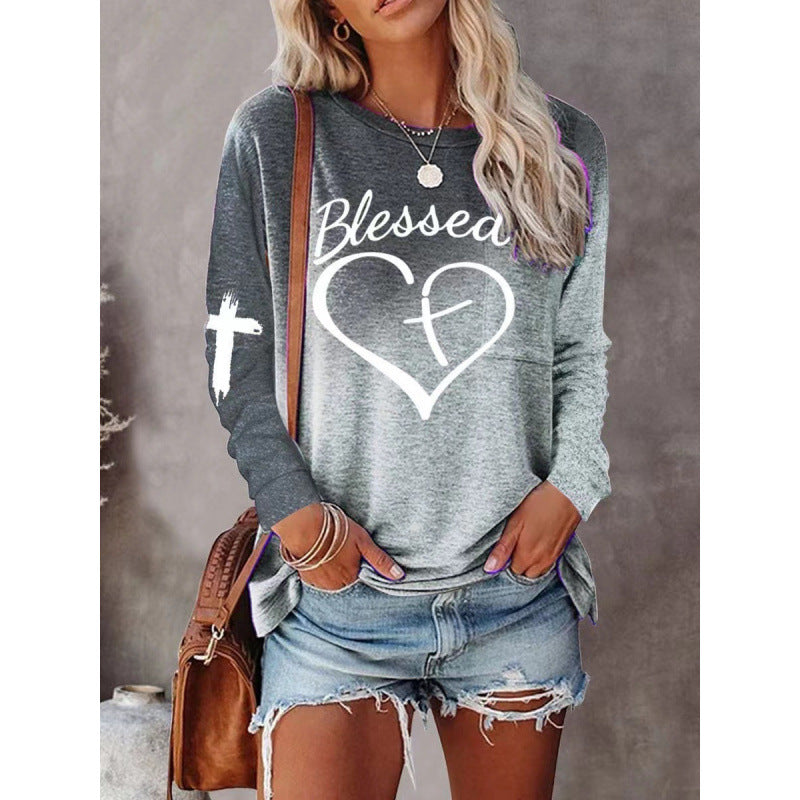 Bequemes Langarmshirt Relaxed Fit Grafikprint
