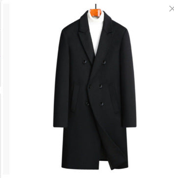 Herren Wollmantel Elegant Doppelfächer Revers