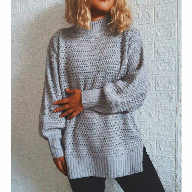 Stylische Damenkleidung | Strickpullover mit Rippenmuster