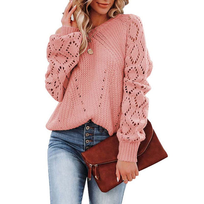 Stilvolle Pullover Damen | Eleganter Hohlstrick Sweater