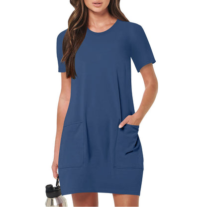 Damen Leichtes Sommerkleid mit Taschen