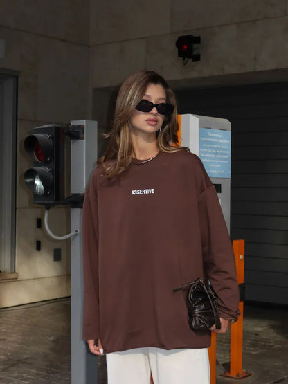 Damen Oversized Sweatshirt Sportlich Groß