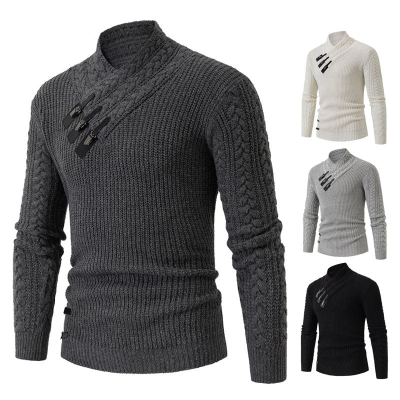 Herren Strickpullover Asymmetrisch Modern Design - IdealeKleiden