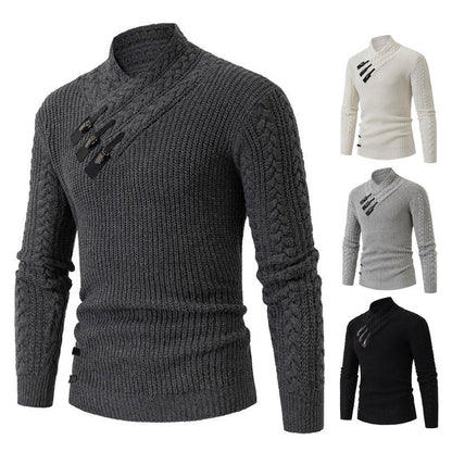 Herren Strickpullover Asymmetrisch Modern Design - IdealeKleiden