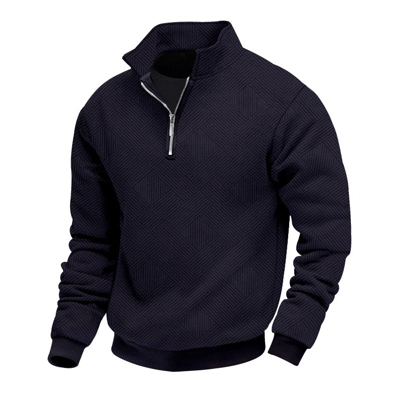 Herren Strickpullover Stehkragen Modern Reißverschluss