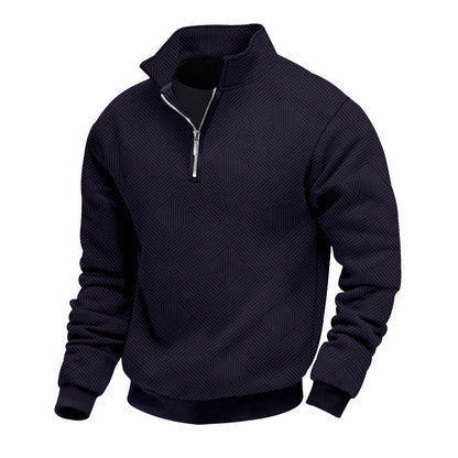 Herren Strickpullover Stehkragen Modern Reißverschluss