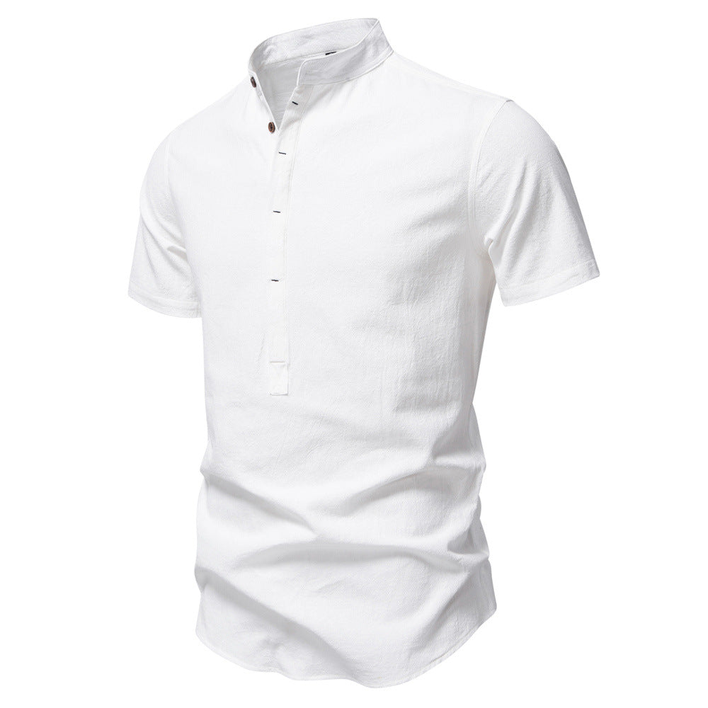 Herren Kurzarm-Shirt Modern Design Knopfleiste