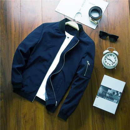 Herren Bomberjacke Modern Sportlich Mit Taschen