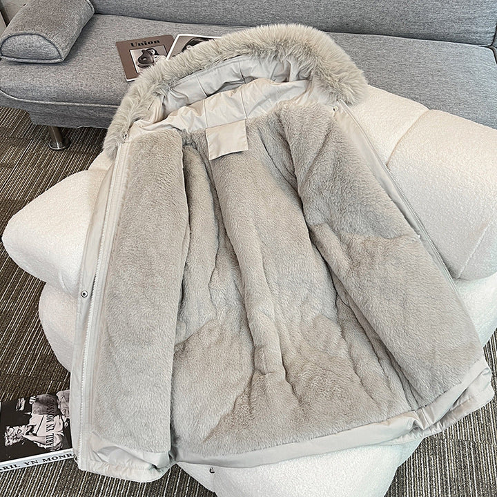 Damen Winterparka Modern Kuschelig Taschen