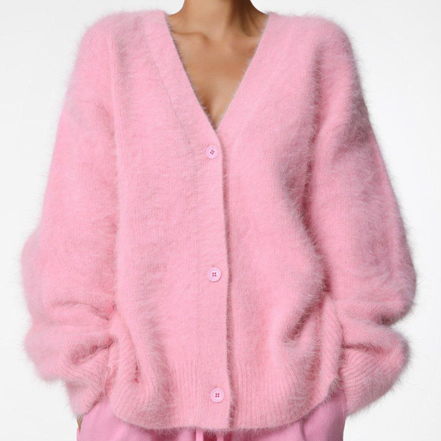 Weicher Damen Cardigan Kuschel Look