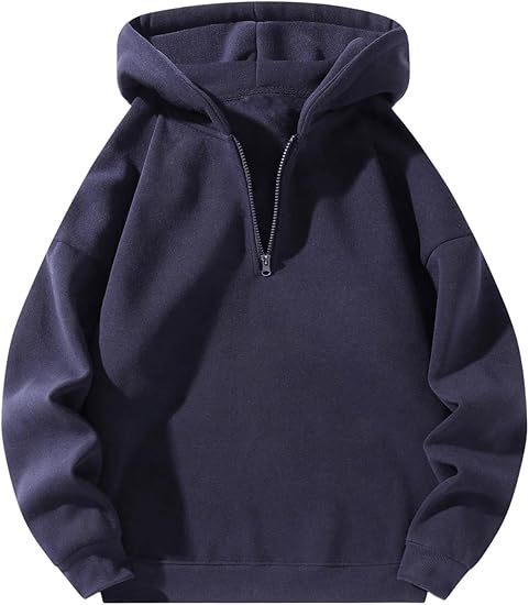 Herren Sportpullover Kapuze Halbzipper