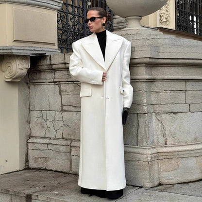 Damen Oversized Wollmantel Elegante Wintermode - IdealeKleiden