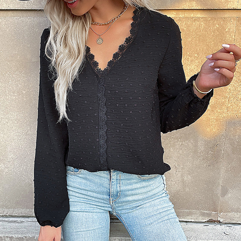Damenbluse Romantisch Spitze Elegant