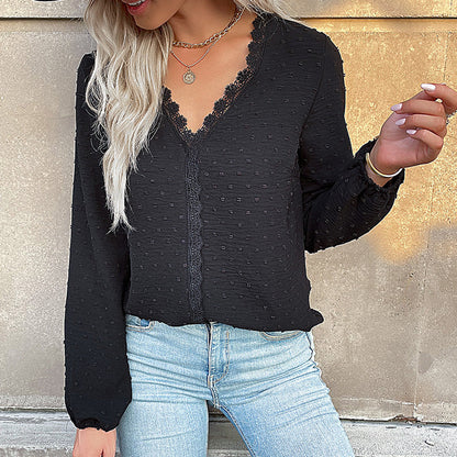 Damenbluse Romantisch Spitze Elegant