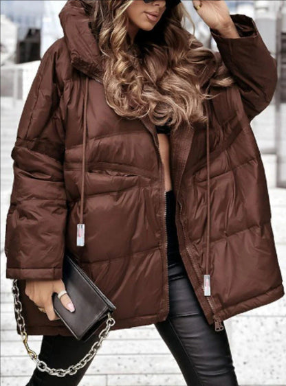 Damen Oversize Steppjacke Warm und Praktisch
