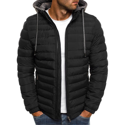 Herren Steppjacke Winddicht Kapuze