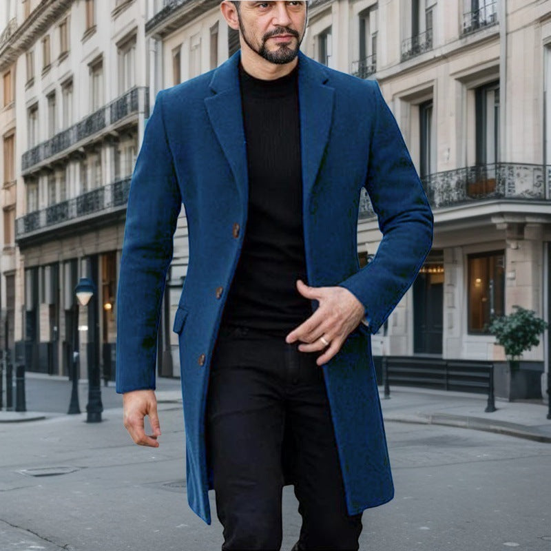 Herren Wollmantel Elegant Grau