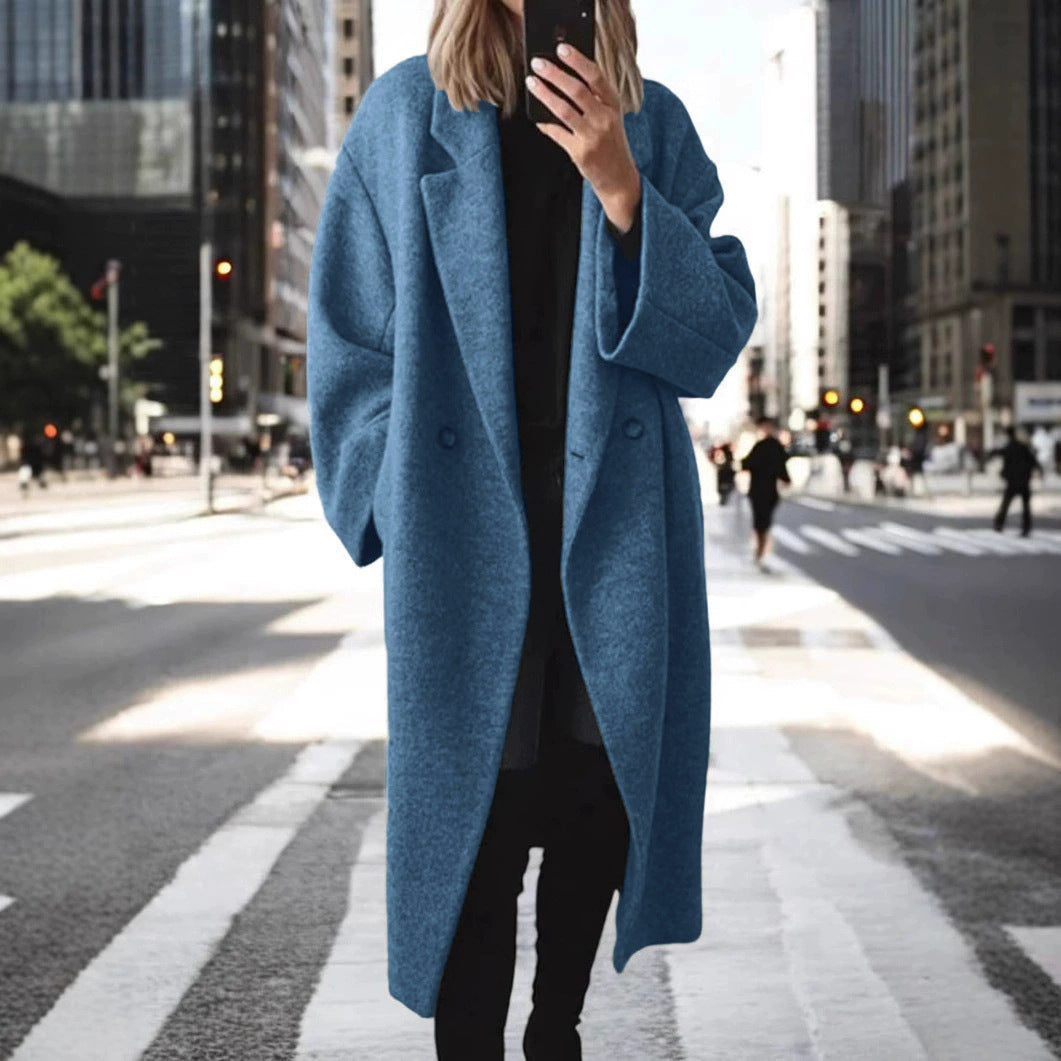 Weiter Damen Oversized Wollmantel Elegantes Design