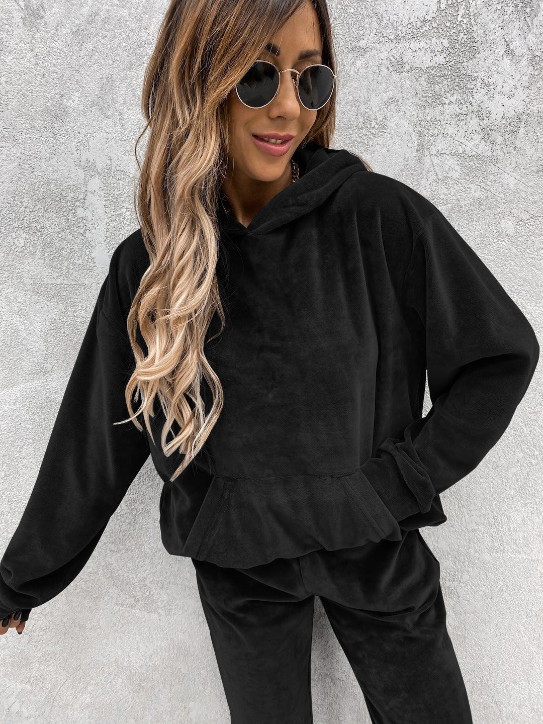 Damen Fleece Set Weich Hochkragen Elastisch