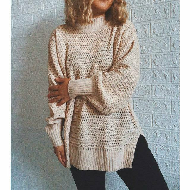 Stylische Damenkleidung | Strickpullover mit Rippenmuster