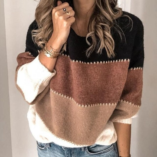 Damen Pullover Lässig Streifen Weich