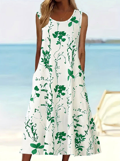 Sommerkleid Damen Blumenmuster Elegant Leicht
