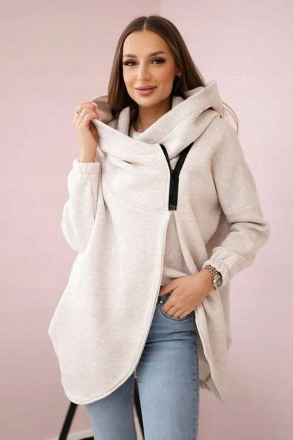 Stylische Sweatjacke Asymmetrisch Reißverschluss